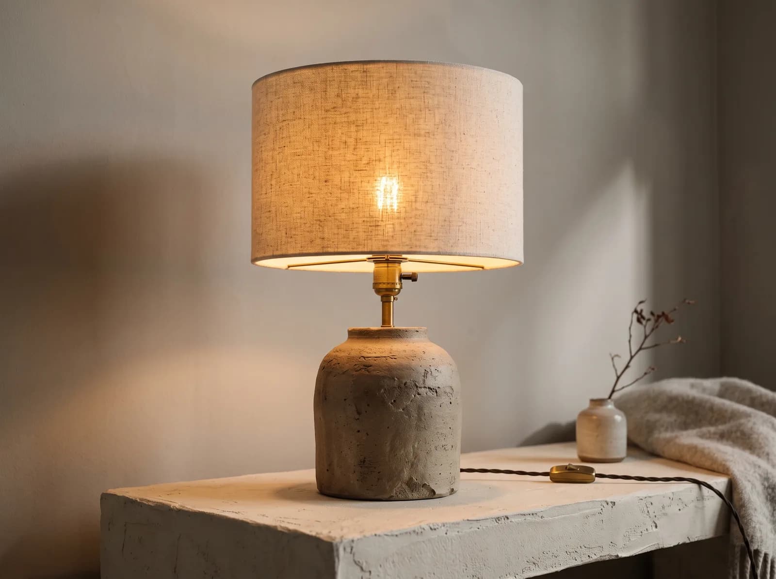 Lampe champignon en grès