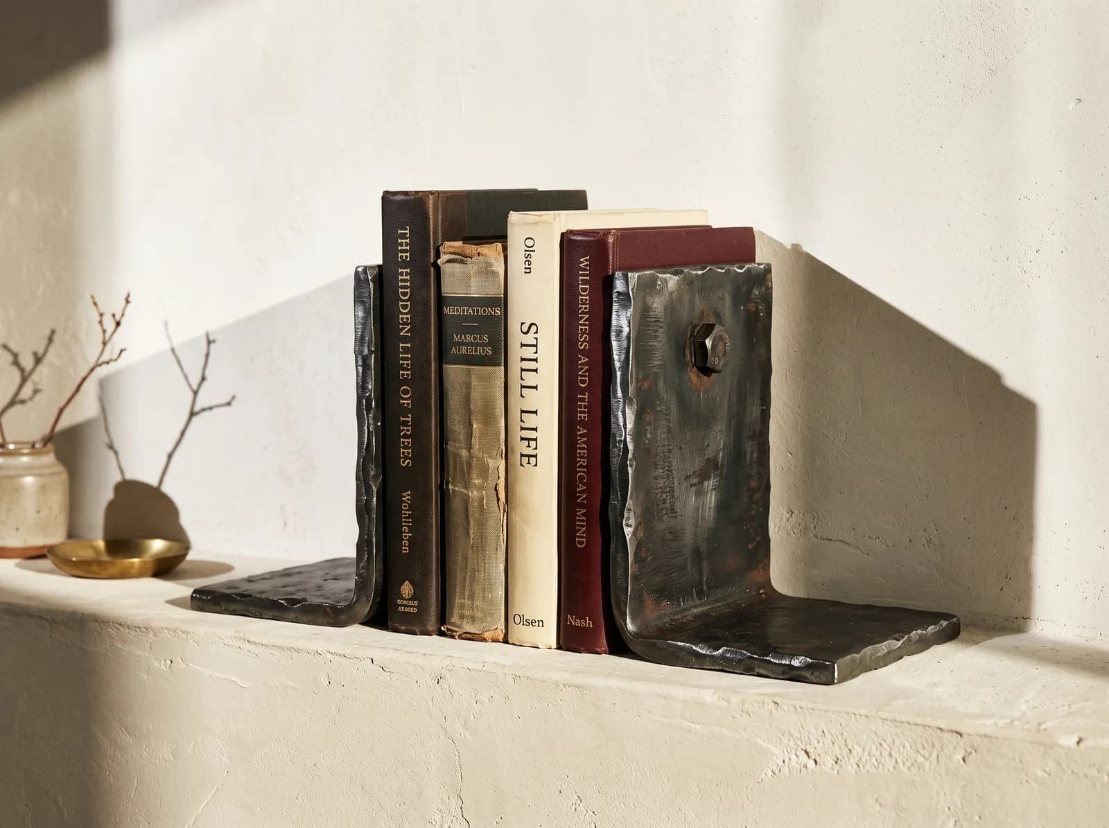 Serre-livres forgés — paire