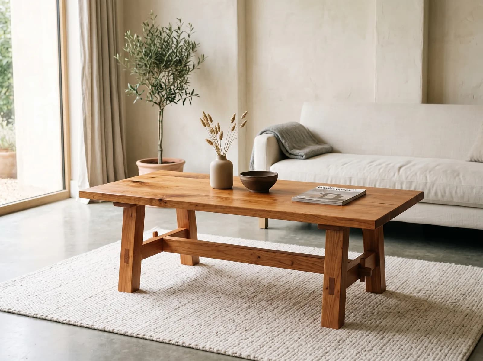 Table basse Merisier